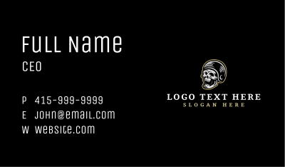 Scary Skull Helmet Business Card Image Preview