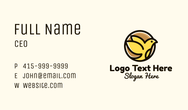 Canary Bird Badge Business Card Design Image Preview