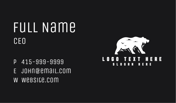 Mountain Bear Travel Business Card Design Image Preview