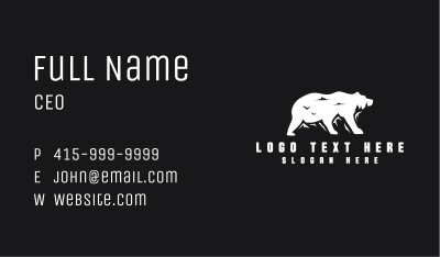 Mountain Bear Travel Business Card Image Preview