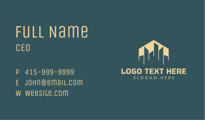 Hexagon Building Cityscape Business Card Image Preview