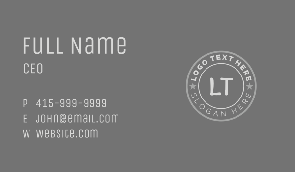 Gray Star Circle Company Business Card Design Image Preview