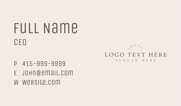 Classic Branding Wordmark Business Card Design Image Preview