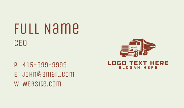 Transport Freight Truck Business Card Design Image Preview