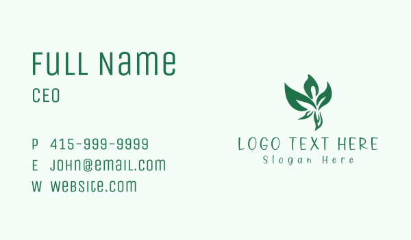 Green Plant Man Business Card Design Image Preview