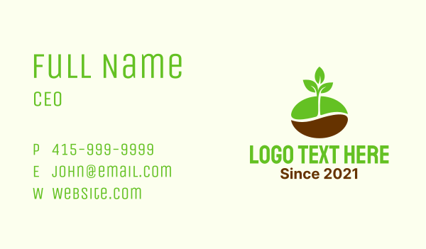 Plant Coffee Bean Business Card Design Image Preview