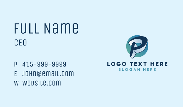 Generic 3d Letter P Business Card Design Image Preview
