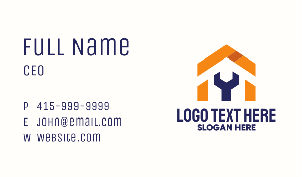 Wrench House Carpenter Business Card Design Image Preview