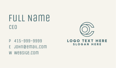 Blue Outline Letter C & O Business Card Image Preview