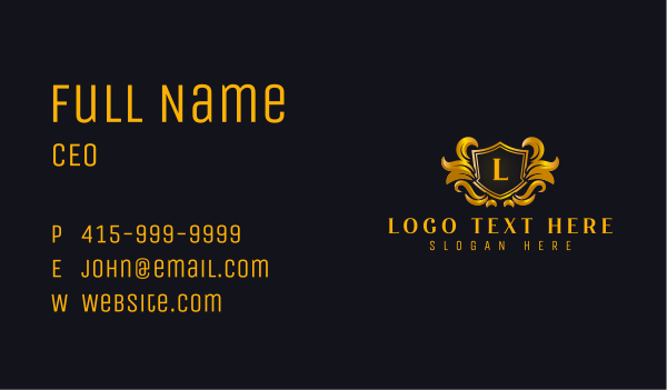  Elegant Crest Insignia Business Card Design Image Preview