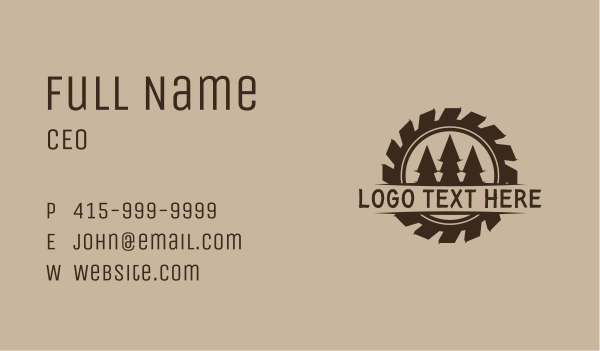 Classic Timber Logging Badge Business Card Design Image Preview