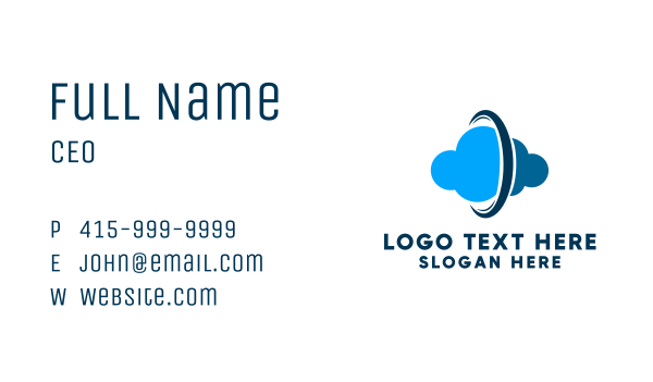 Parallel Cloud Communication Business Card Design Image Preview