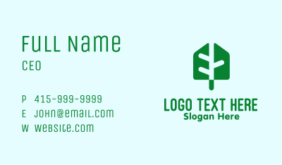 Modern Green Leaf Business Card