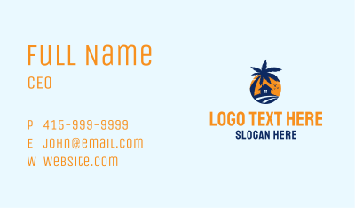 Tropical Sunrise House Business Card Image Preview