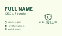 Natural Farming Shield Lettermark Business Card Image Preview