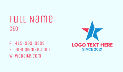 American Patriotic Star Business Card Image Preview