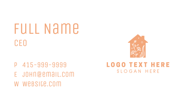 Orange Floral Home Business Card Design Image Preview