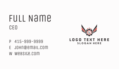 Mechanical Cog Wings Business Card Image Preview