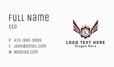 Mechanical Cog Wings Business Card