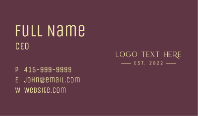Elegant Yellow Wordmark Business Card Image Preview