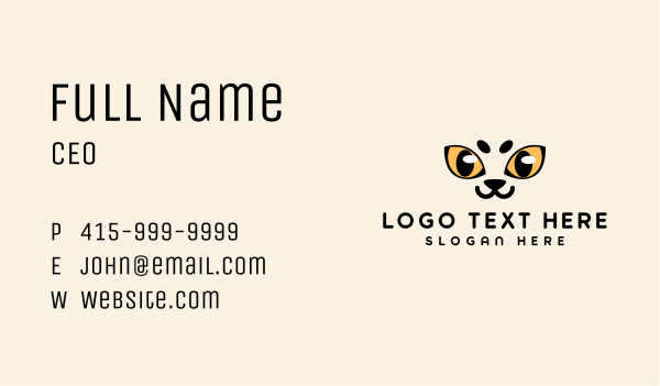 Animal Cat Eye Business Card Design Image Preview