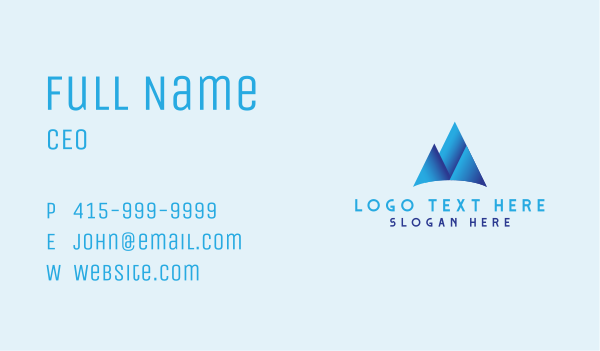 Blue Abstract Mountain Business Card Design Image Preview