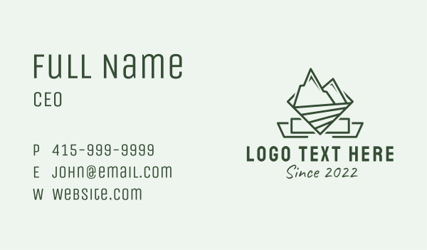 Mountain Nature Camping  Business Card Design Image Preview