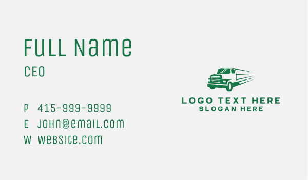 Cargo Truck Delivery Business Card Design Image Preview