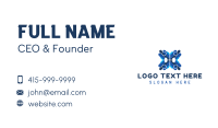 Blue Professional Letter X Business Card Image Preview