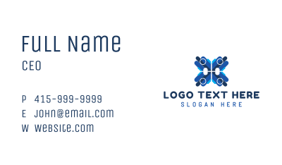 Blue Professional Letter X Business Card Image Preview