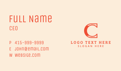 Orange Simple Letter C Business Card Image Preview