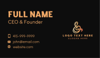 Orange Ampersand Ligature Business Card Image Preview