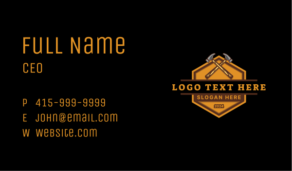 Hammer Builder Construction Business Card Design Image Preview