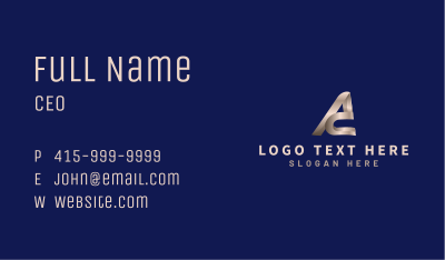 Metallic Industrial Letter A Business Card Image Preview
