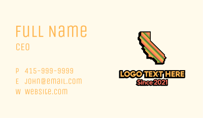 California Tropical Stripe Business Card Image Preview