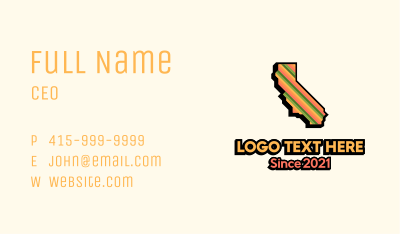 California Tropical Stripe Business Card