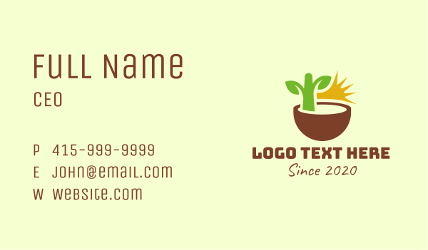 Natural Plant Seedling Business Card Design Image Preview