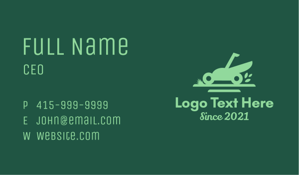 Lawn Mower Gardening Business Card Design Image Preview