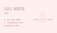 Pink Diamond Letter Business Card Image Preview