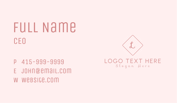 Pink Diamond Letter Business Card Design Image Preview