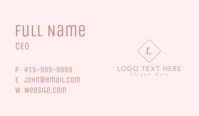 Pink Diamond Letter Business Card Image Preview