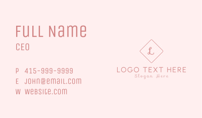 Pink Diamond Letter Business Card