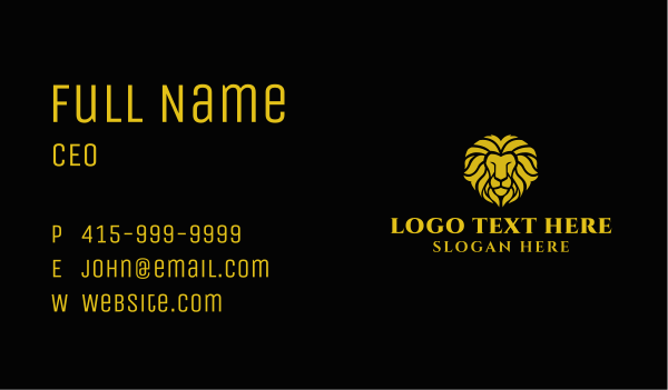 Luxury Lion Mane Business Card Design Image Preview