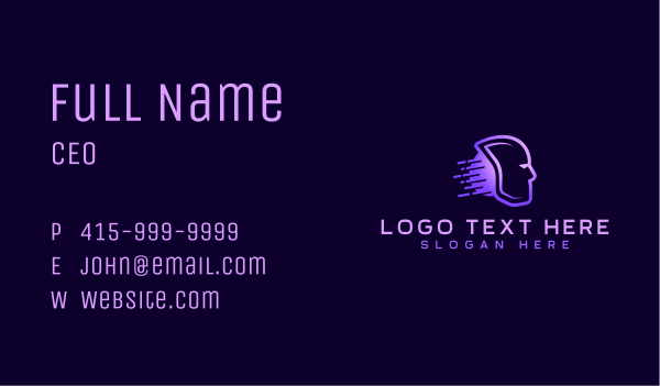 Artificial Intelligence Head Business Card Design Image Preview
