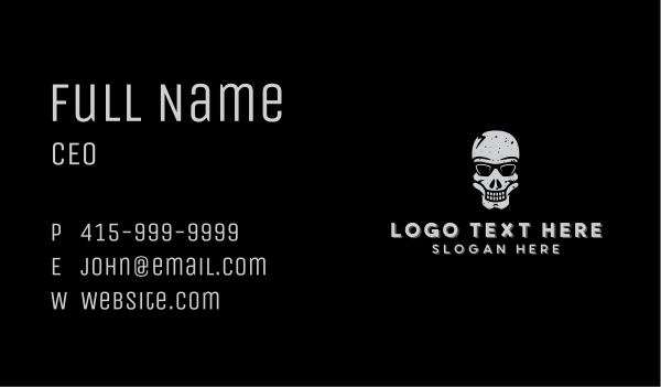 Cool Sunglasses Skull Business Card Design Image Preview