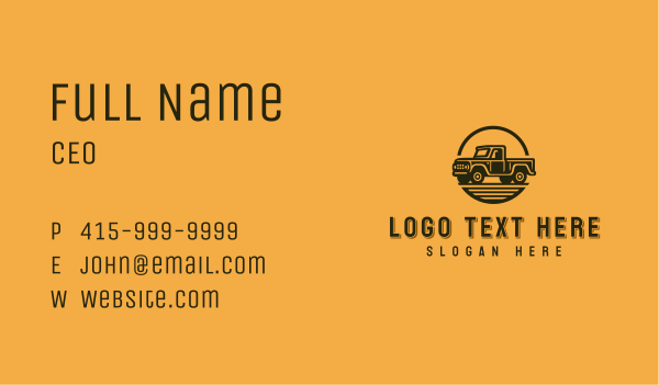 Transportation Truck Vehicle Business Card Design Image Preview