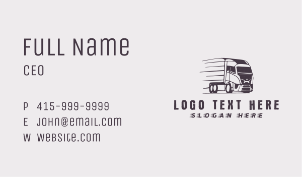 Trailer Truck Logistics Business Card Design Image Preview