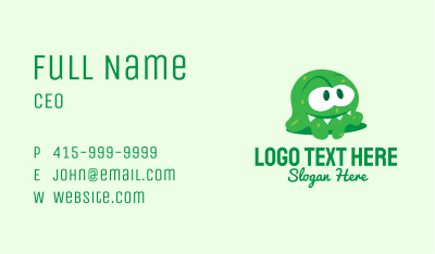 Green Monster Mascot Business Card