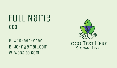 Organic Grape Wine  Business Card Image Preview