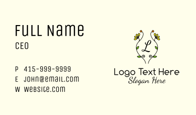 Sunflower Lettermark Business Card Image Preview